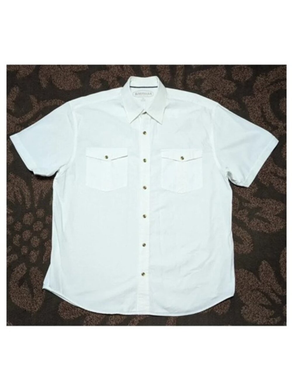 Magellan SportsWear 100% Cotton White Shirt 2XL Short Sleeves Casual Fishing